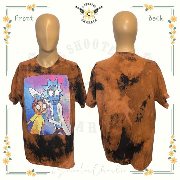 Rick And Morty Ripple Junction Shirt Adult Large Brown Tie Dye Adult Swim - Picture 1 of 6
